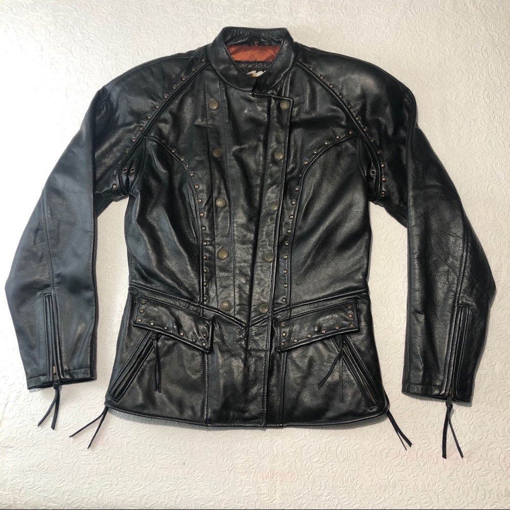 Harley Davidson Motorcycle Womens Leather Jacket M